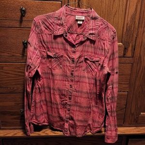 Mossimo Supply Co Long Sleeve Western Snap Front Shirt L